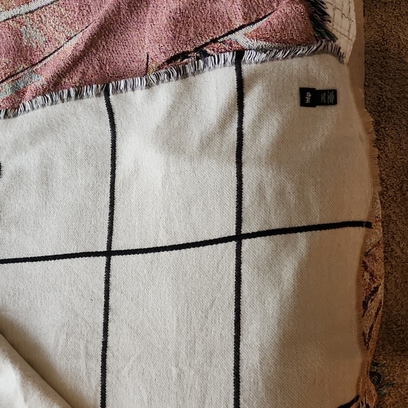 Indigo Plaid Blanket Style Scarf - Picture 4 of 5